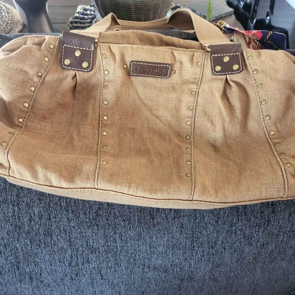 Fossil Brown Linen Bag